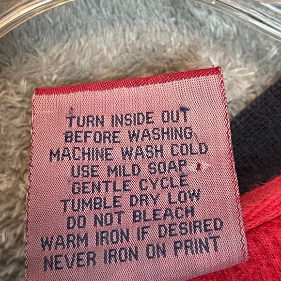 BX Men Y2K 90s Logo Waffle Knit Long Sleeve Crew Neck Thermal Shirt XL Red - Picture 12 of 12